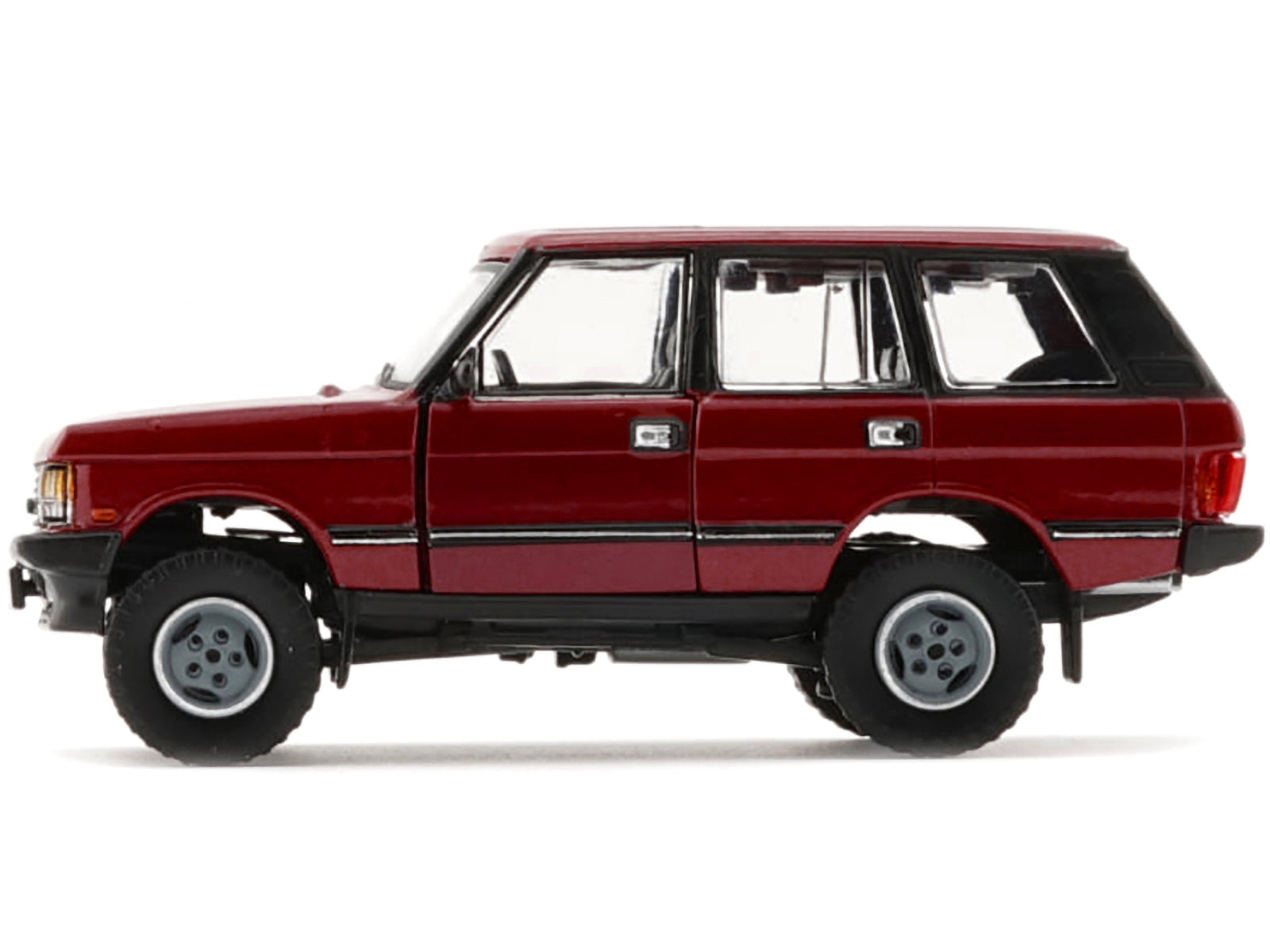 Land Rover Range Rover Classic LSE RHD (Right Hand Drive) Red with Sunroof with Extra Wheels 1/64 Diecast Model Car by BM Creations - Minihomy