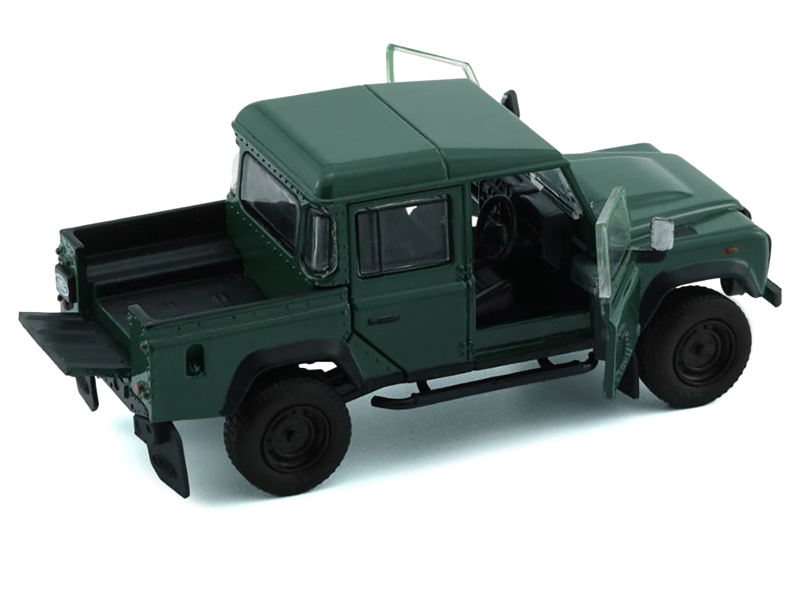 Land Rover Defender 110 Pickup Truck Green with Extra Wheels 1/64 Diecast Model Car by BM Creations - Minihomy