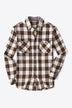 Plaid Buttoned Long-Sleeve Shirt with Breast Pockets - Minihomy