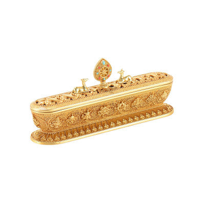 Six-character Mantra Pure Copper Lying Incense Burner Tibetan Incense Box Eight Auspicious Household Aromatherapy Burner