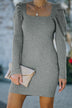 Ribbed Tie-Back Sweater Dress - Minihomy