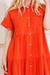 ODDI Full Size Button Front Tiered Shirt Dress - Minihomy