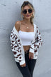 Animal Print Button Front Sweater Cardigan - Minihomy