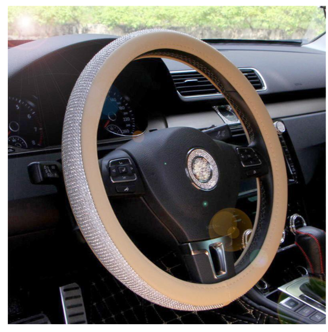 Car steering wheel handle set Four seasons universal really cute feminine cartoon leather anti-slip handle