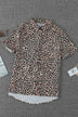 Printed Short Sleeve Button Down Shirt - Minihomy