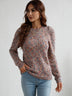 Multicolored Puff Sleeve Ribbed Trim Sweater - Minihomy