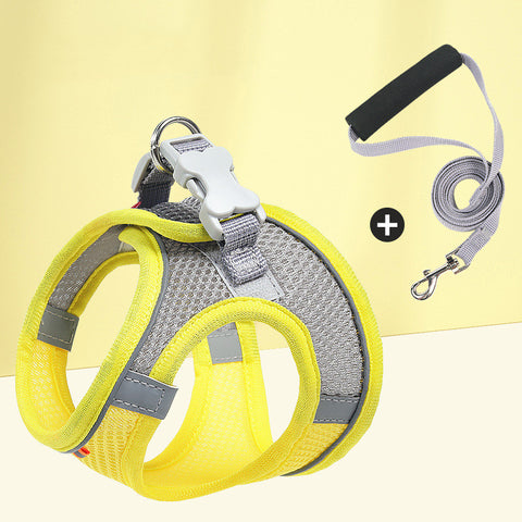 Pet Mesh Chest Harness Dog Go Out Reflective Leash