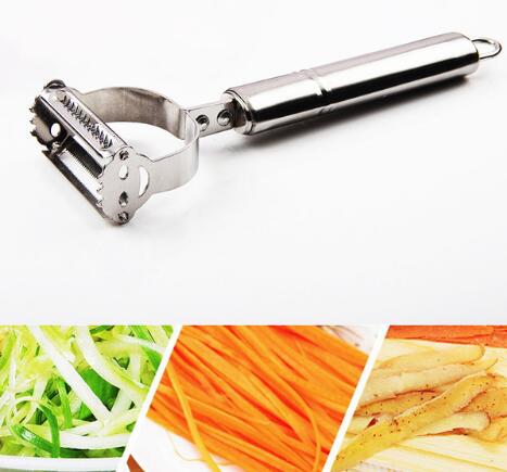 2 in1 Stainless Steel Potato Grater Julienne Peeler Kitchen Accessories Vegetables Peeler Double Planing Grater Kitchen Tools