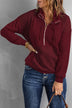 Quilted Half-Zip Sweatshirt with Pocket - Minihomy