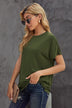 Round Neck Short Sleeve Solid Color Tee - Minihomy