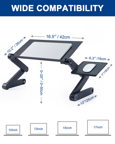 Foldable Table Workstation Notebook RiserErgonomic Computer Tray Reading Holder Bed Tray Standing Desk