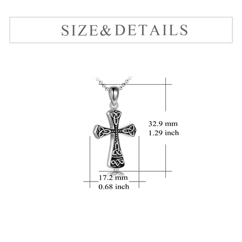 Sterling Silver Celtic Cross Urn Cremation Memorial Vintage Religious Necklace for Ashes
