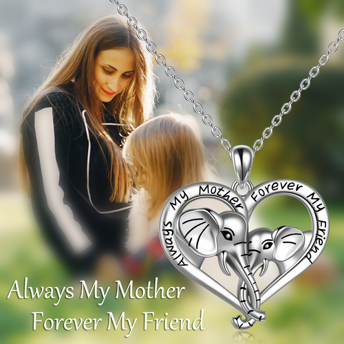 Elephant Necklace Infinity Always My Mother Forever My Friend Mothers Day Gift for Mom