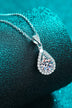 1 Carat Moissanite Teardrop Pendant Chain Necklace - Minihomy