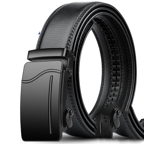 Belt Men's Leather Automatic Buckle Pure Cowhide Belt