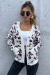 Animal Print Button Front Sweater Cardigan - Minihomy