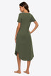 Curved Hem V-Neck T-Shirt Pocket Dress - Minihomy