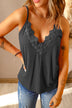 Full Size Lace Trim V-Neck Cami Top - Minihomy