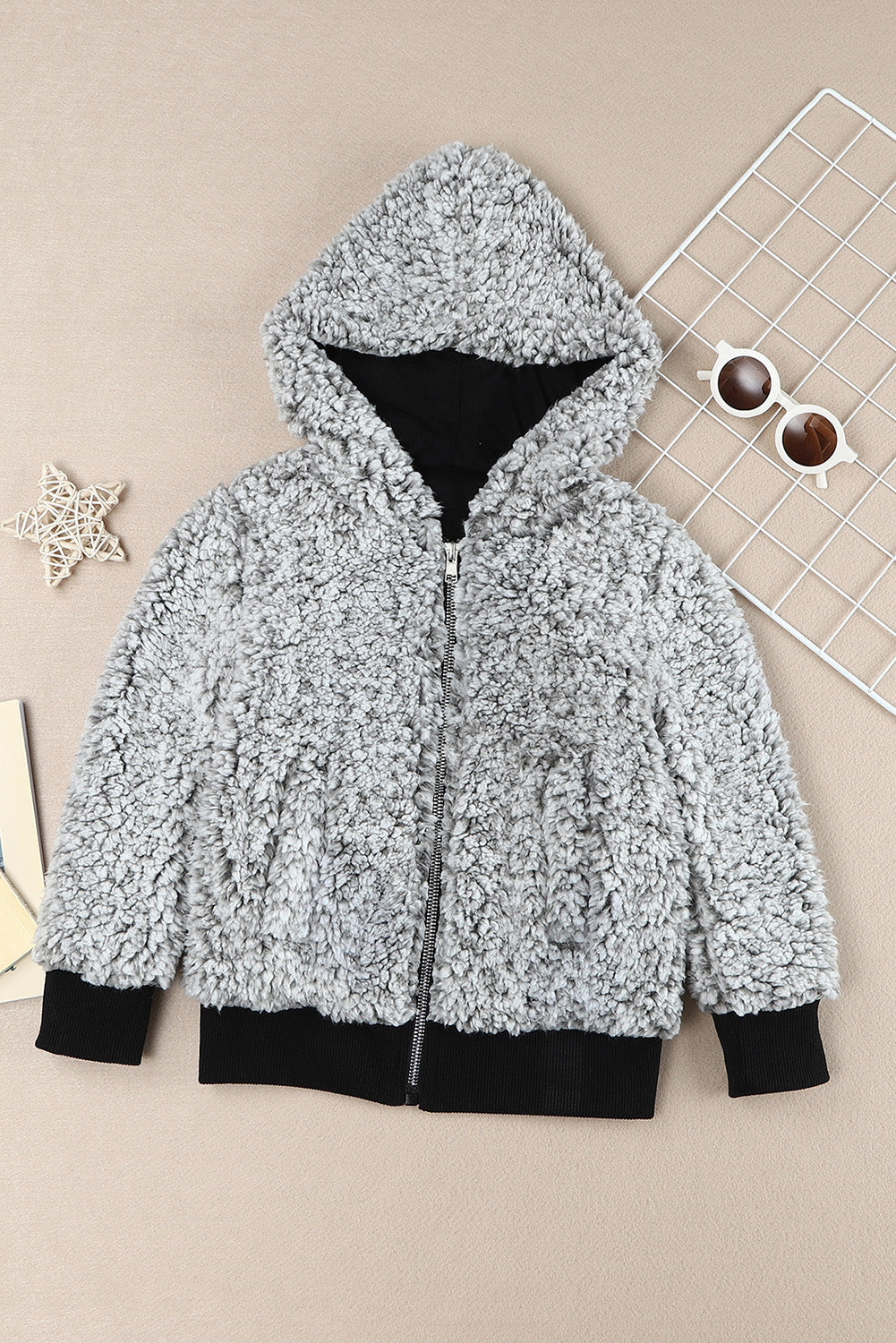 Girls Faux Fur Hooded Jacket