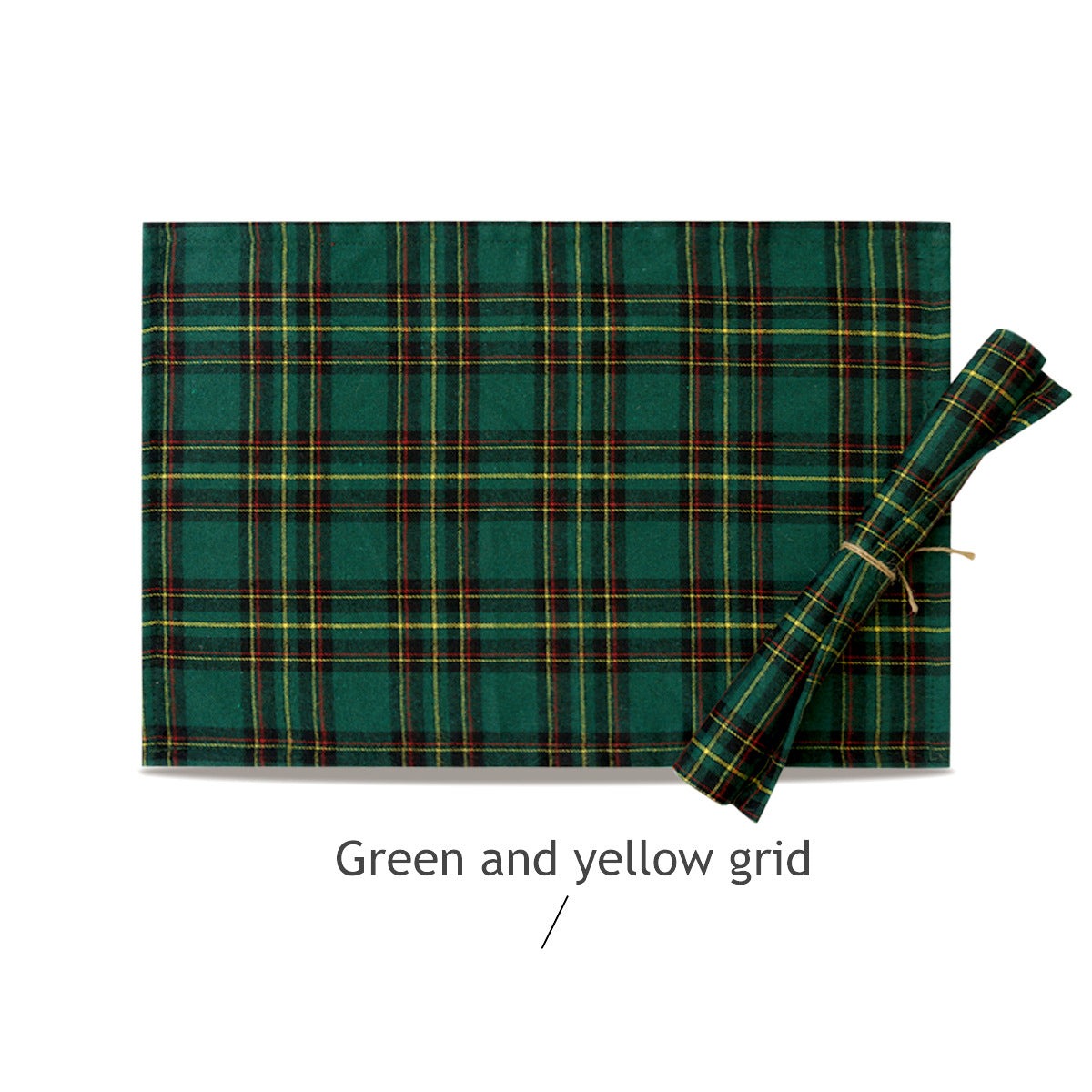 Christmas Series New Year Cloth Plaid Table Flag Insulation Pad