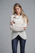 Button Detail Tulip Hem Waffle Knit Sweater