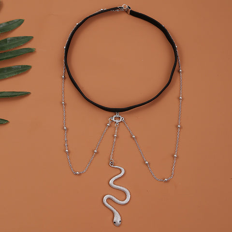 Bohemian Boho Gold Color Metal Beaded Chain Thigh Chain For Women Big Snake Pendants Leg Chain Body Jewelry Beach Style Gift