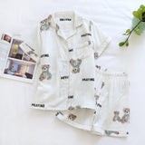 Couple Short-sleeved Shorts Cartoon Thin Spring And Autumn Home Service Suit - Minihomy