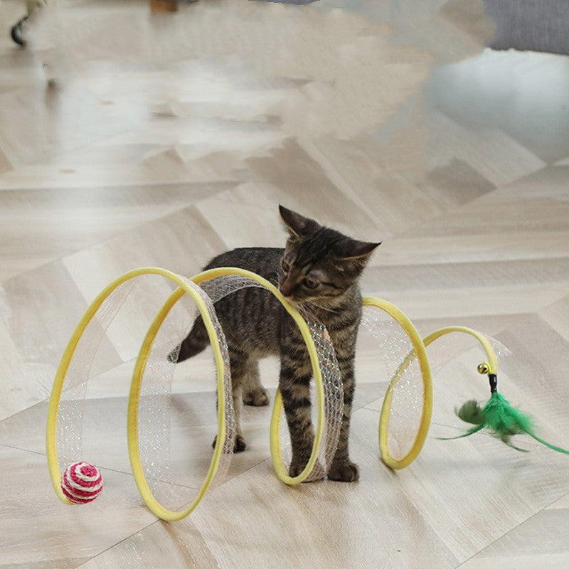 Cat Pets Toys Mouse Shape Balls Foldable Cat Kitten Play Tunnel