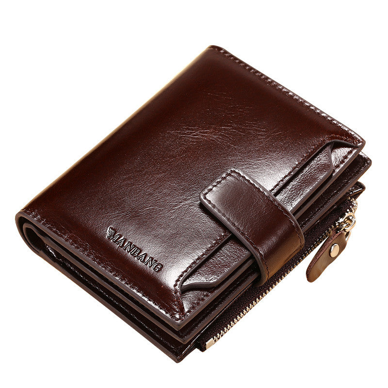 Men's leather wallet card holder