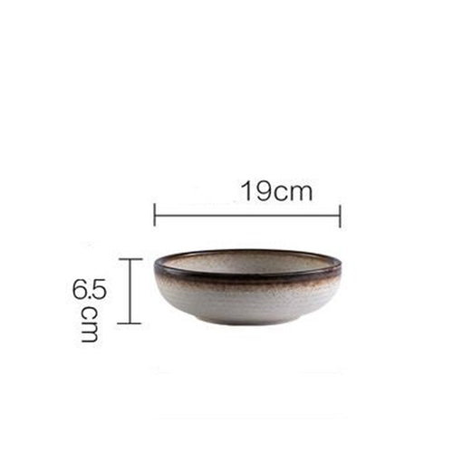 1PC Japanese Style Ceramic Thickened Large Shallow Soup