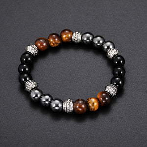 Black frosted stone tiger eye bracelet