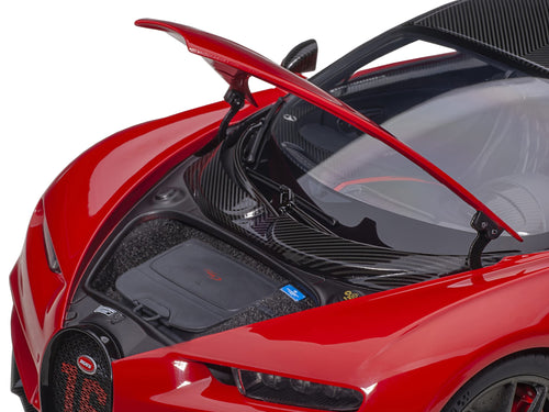 2019 Bugatti Chiron Sport Italian Red and Carbon Black 1/18 Model Car by Autoart
