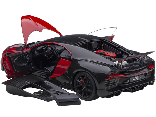 2019 Bugatti Chiron Sport Italian Red and Carbon Black 1/18 Model Car by Autoart