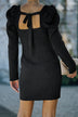 Ribbed Tie-Back Sweater Dress - Minihomy