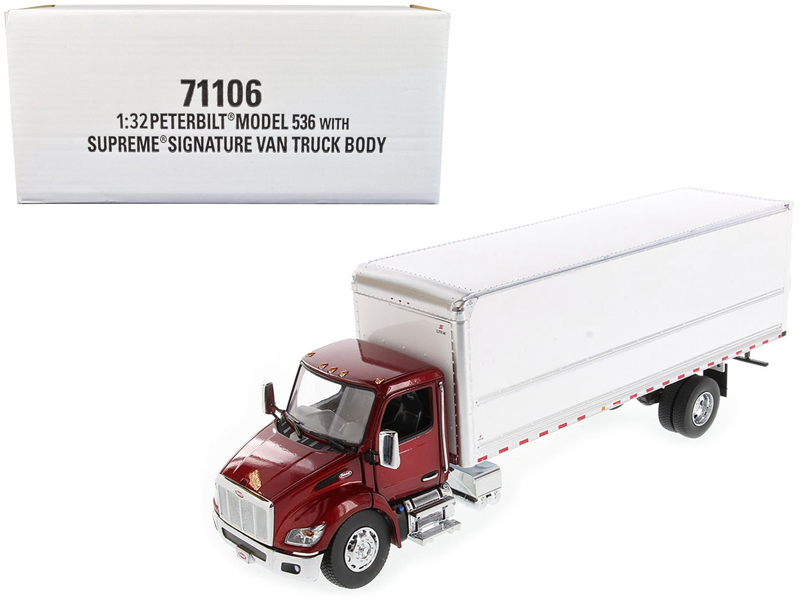 Peterbilt 536 Truck with Supreme Signature Van Body Red Metallic "Transport Series" 1/32 Diecast Model by Diecast Masters - Minihomy