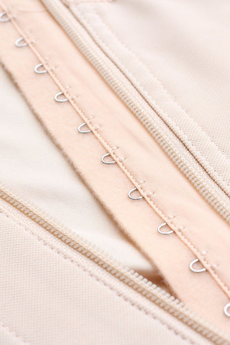 Full Size Zipper Detail Lace Trim Shapewear
