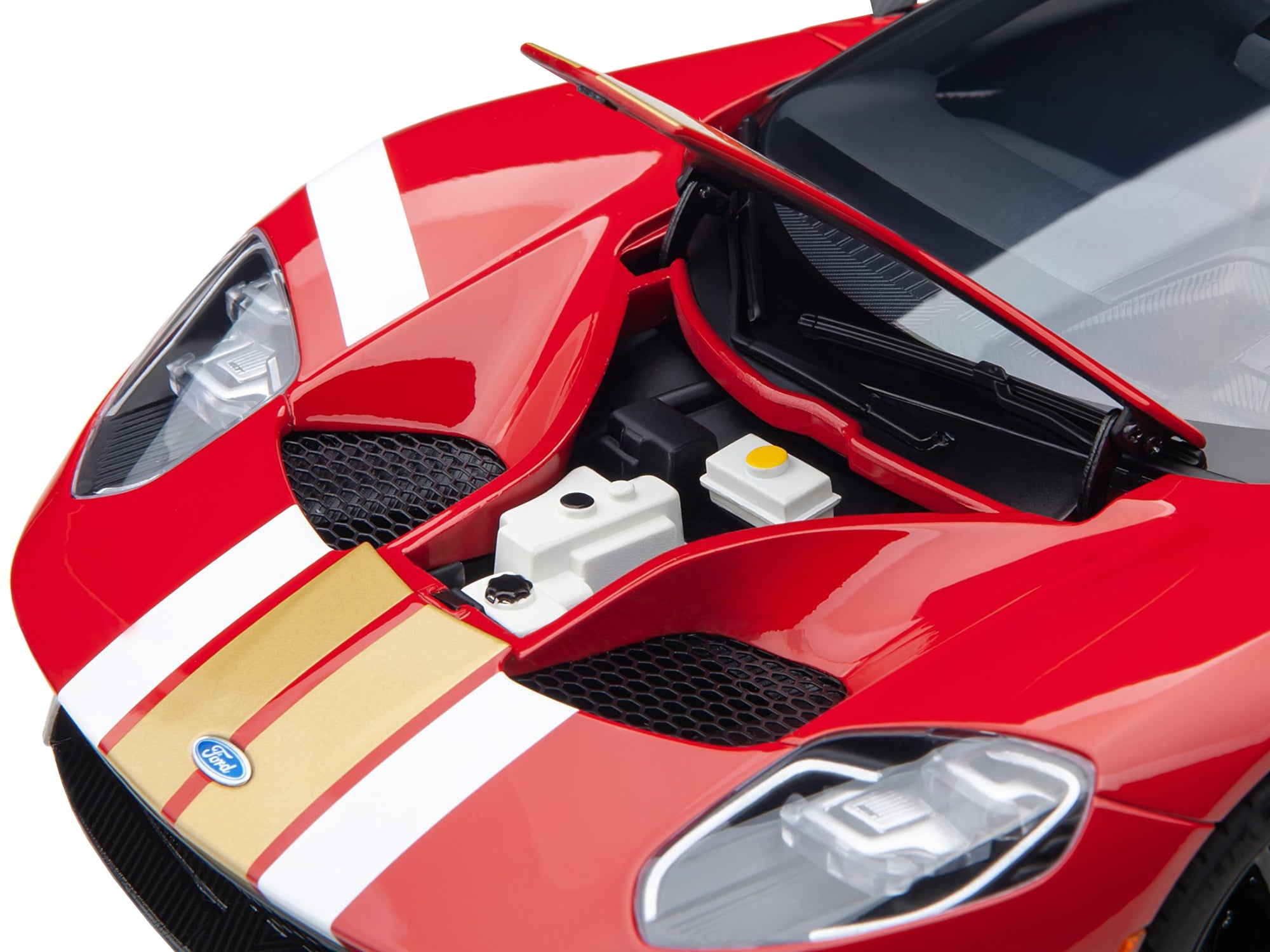 Ford GT Heritage Edition #16 "Alan Mann" Red Metallic with Gold Stripes 1/18 Model Car by Autoart - Minihomy