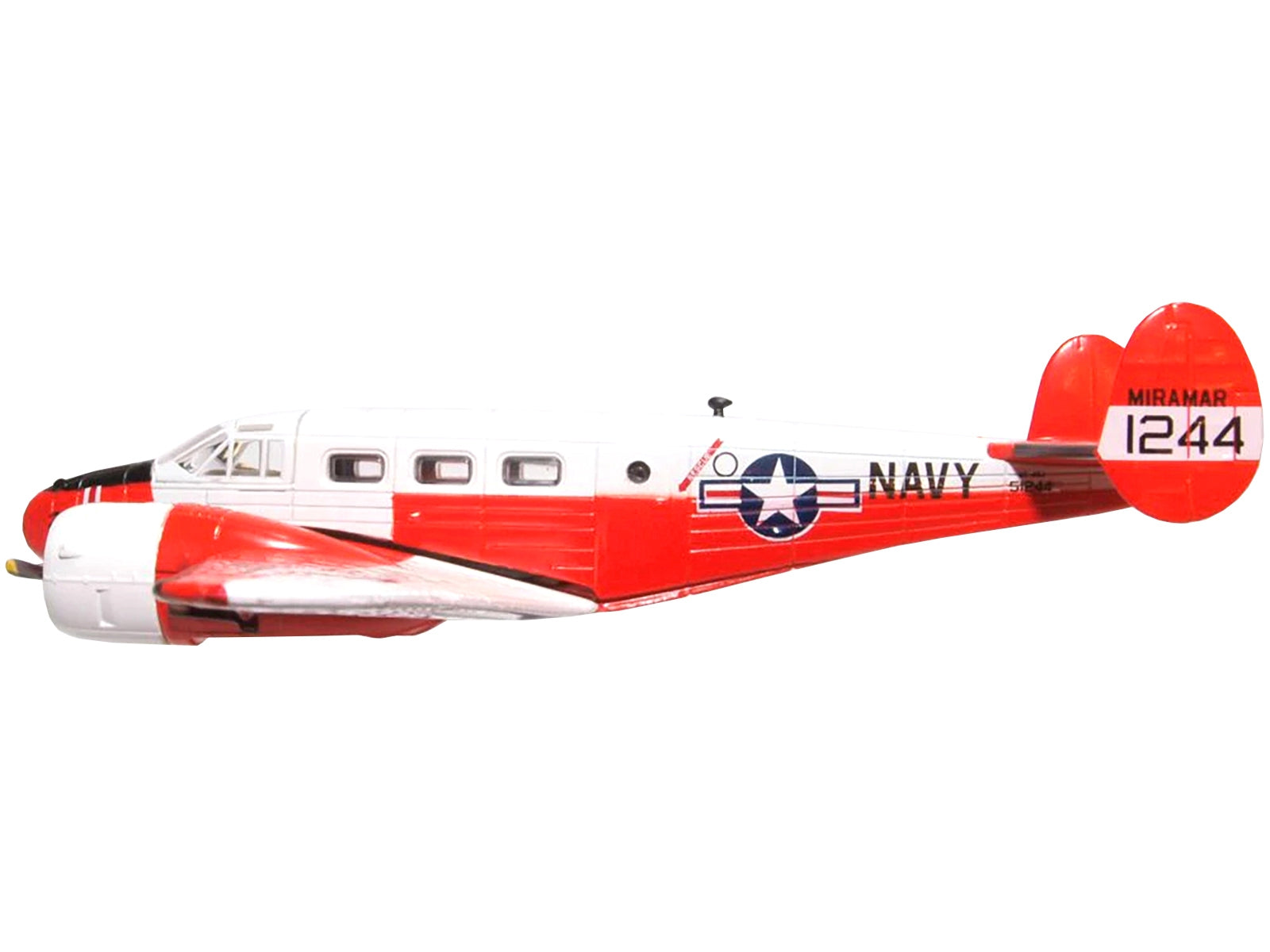 Beech UC-45J Expeditor (Twin Beech) Aircraft "51244 US Navy Naval Air Station Miramar - San Diego CA" 1/72 Diecast Model Airplane by Oxford Diecast - Minihomy