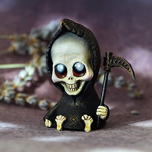 Baby Grim Reaper Ornament - Gothic Death Statues Resin Art Craft Decoration - Horror Halloween Desktop Statue Ornaments