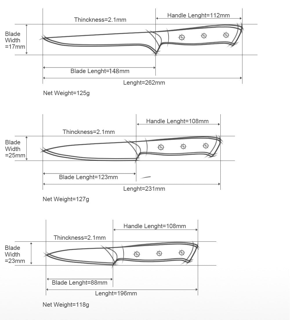 Fishbone Chef's Knife Damascus Deboning