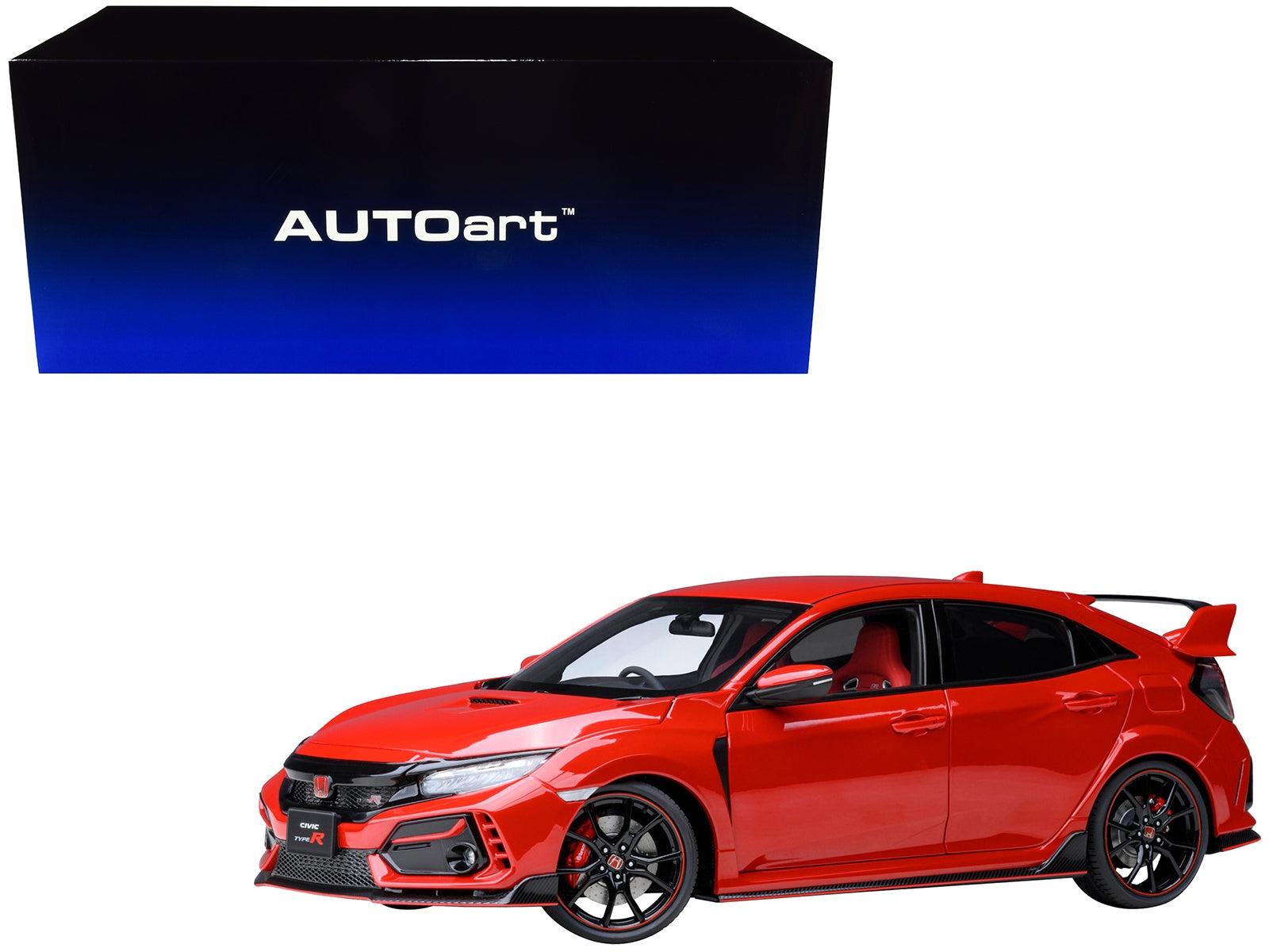 2021 Honda Civic Type R (FK8) RHD (Right Hand Drive) Flame Red 1/18 Model Car by Autoart - Minihomy