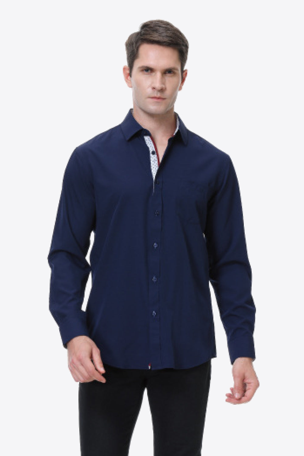 Button-Up Long Sleeve Pocket Shirt - Minihomy