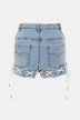 Lace-Up Cutout Denim Shorts - Minihomy