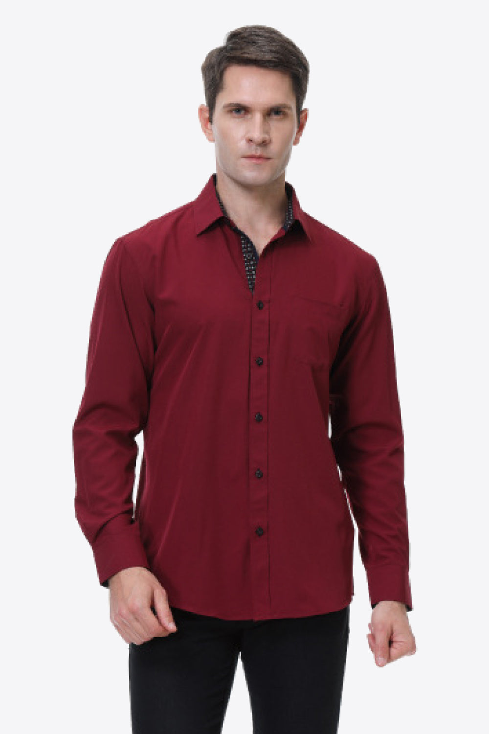 Button-Up Long Sleeve Pocket Shirt - Minihomy