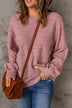 Heathered Dropped Shoulder Round Neck Sweater - Minihomy