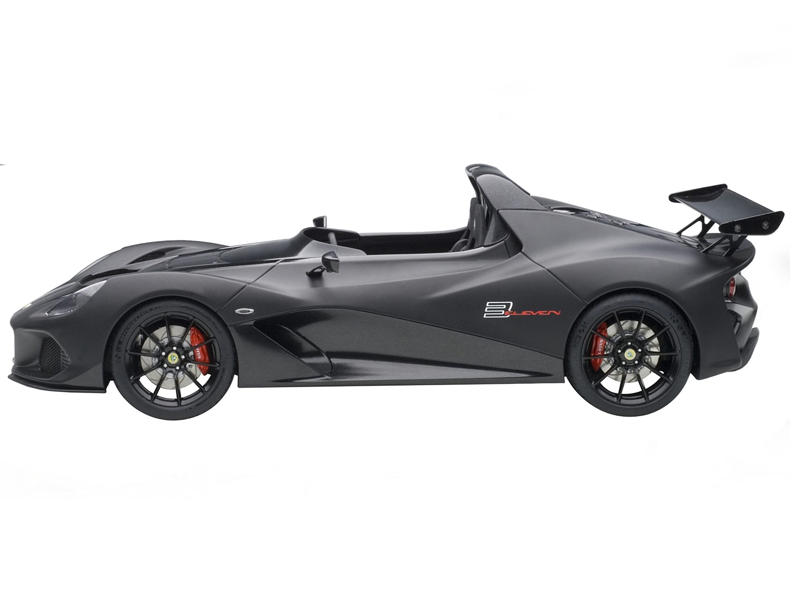 Lotus 3-Eleven Matt Black with Gloss Black Accents 1/18 Model Car by Autoart - Minihomy