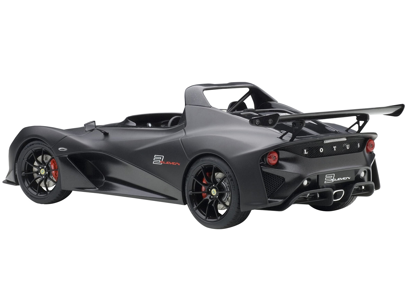 Lotus 3-Eleven Matt Black with Gloss Black Accents 1/18 Model Car by Autoart - Minihomy