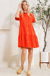 ODDI Full Size Button Front Tiered Shirt Dress - Minihomy