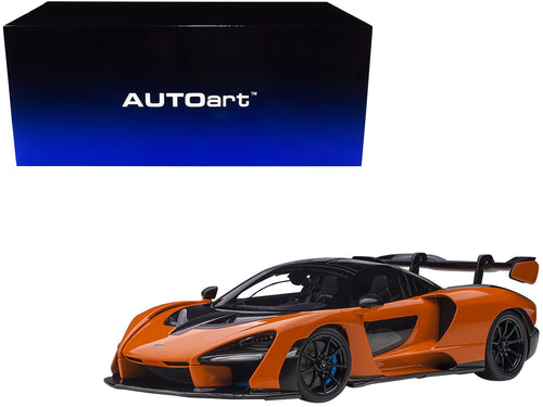 Mclaren Senna Trophy Mira Orange and Black with Carbon Accents 1/18 Model Car by Autoart