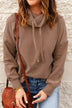 Drawstring Funnel Neck Dropped Shoulder Sweatshirt - Minihomy